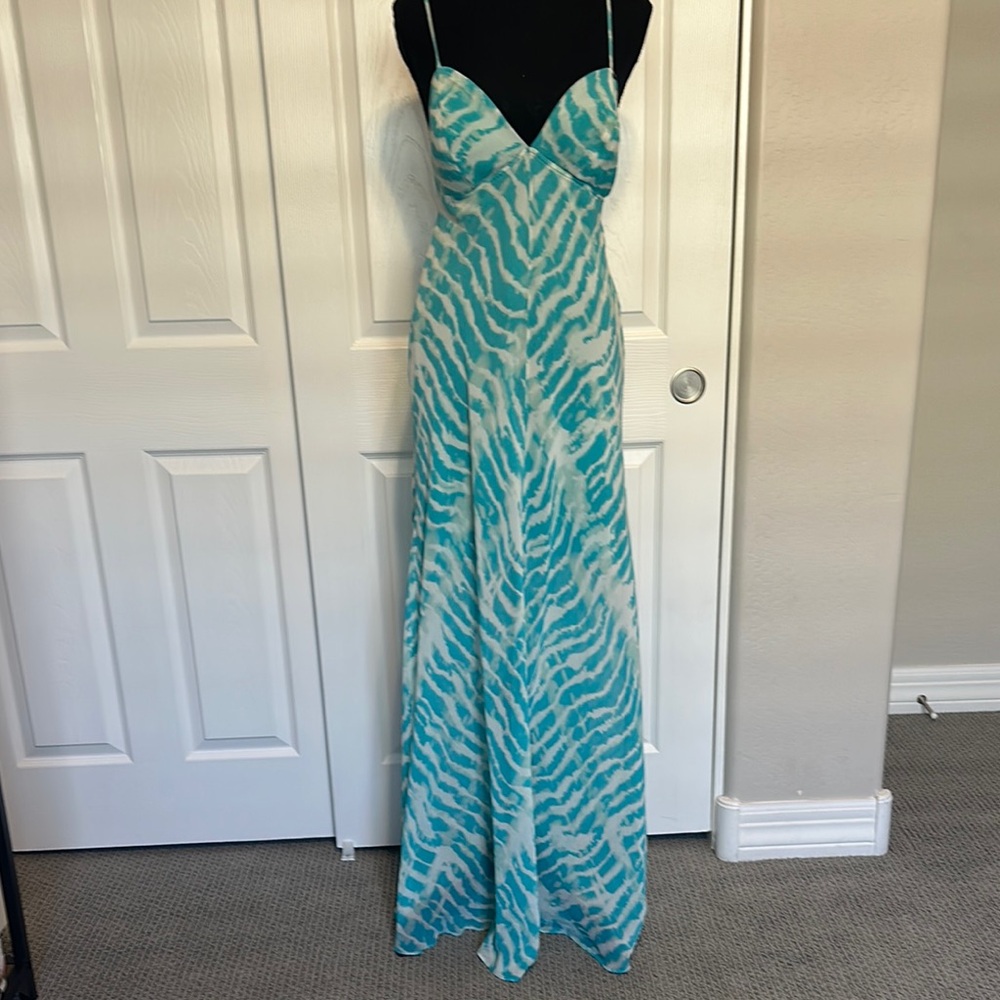 Guess Turquoise and White Maxi Dress Sm
